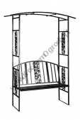 Pergola ogrodowa stalowa 118x54x213cm Black