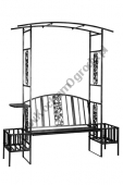 Pergola ogrodowa stalowa z kwietnikami 118x45x203cm Black