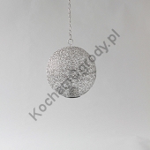 Metalowy lampion ogrodowy srebrny Kula mini 2szt