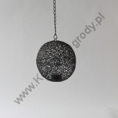 Metalowy lampion ogrodowy czarny Kula mini 2szt